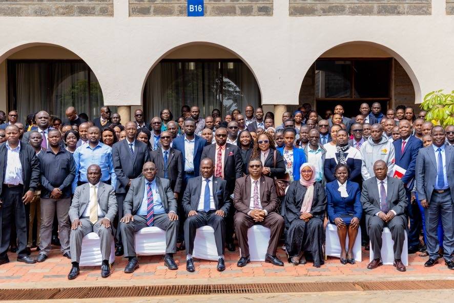 Participants pose for a group photo during the launch of the 13th Annual President’s Reporting Cycle on National Values and Principles of Governance