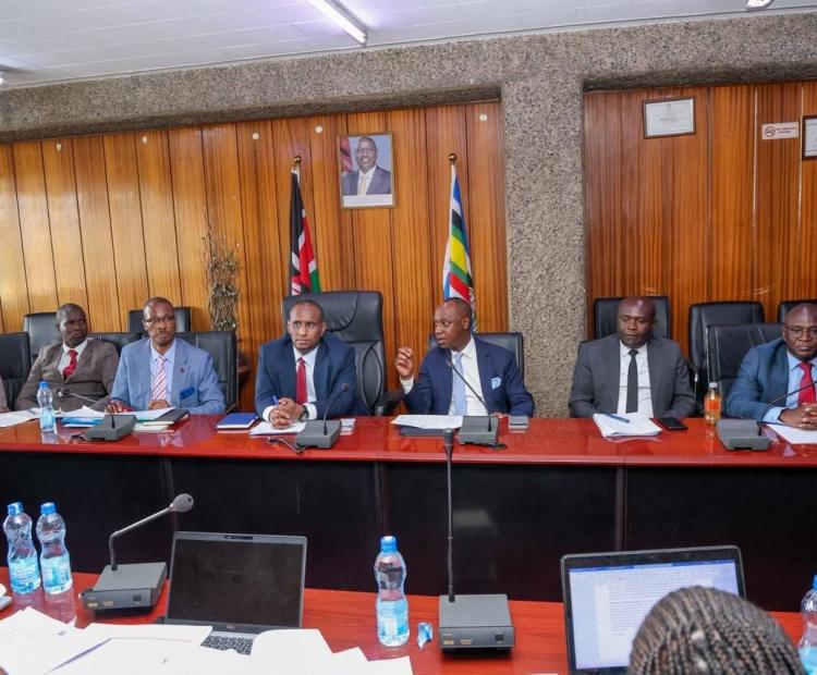 PS engages officers during the Ministerial Performance Contract target vetting exercise at one of the Ministries in Nairobi
